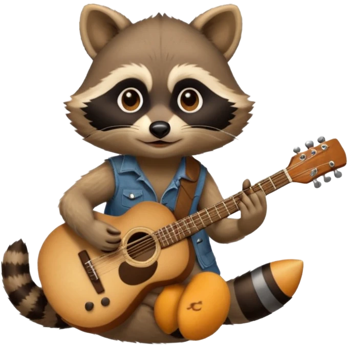 Raccon with guitar emoji