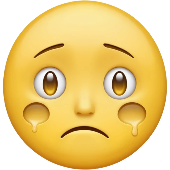 a round crying emoji without hollow cheeks emoji