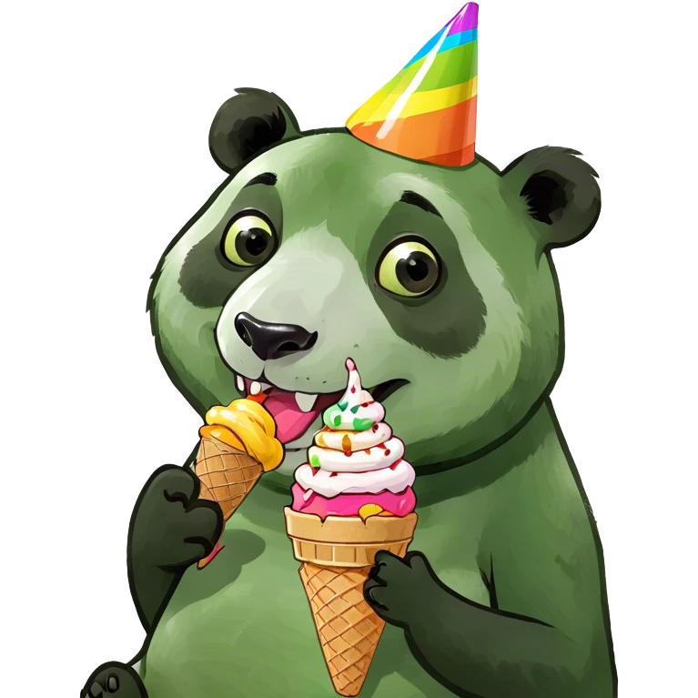 Panda eating ice cream emoji