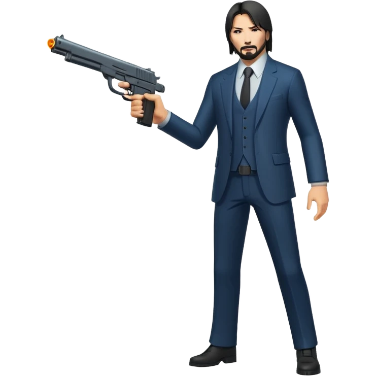 John Wick in full growth with a gun emoji
