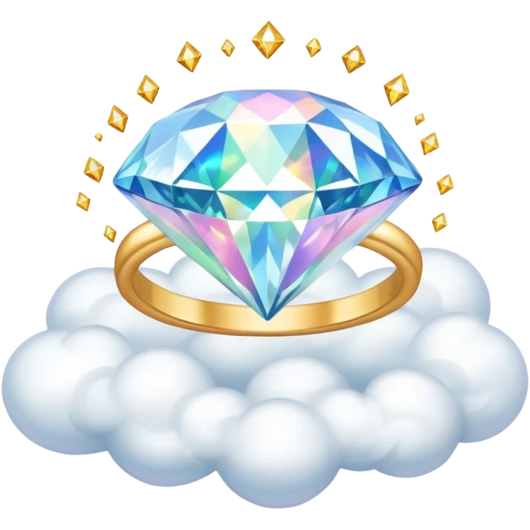 diamond ring on a dreamy cloud emoji