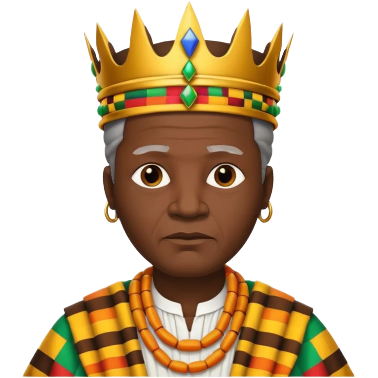 Create an emoji of an old African king wearing kente cloth and white shirt emoji