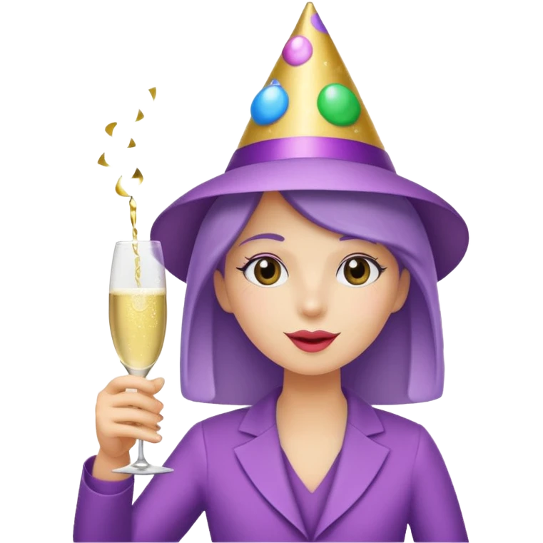 Champagne toast lilac style emoji