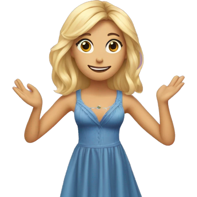 Lizzie McGuire character wearing dress up emoji