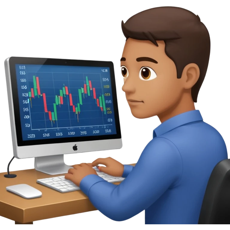 stock market guy on computer emoji