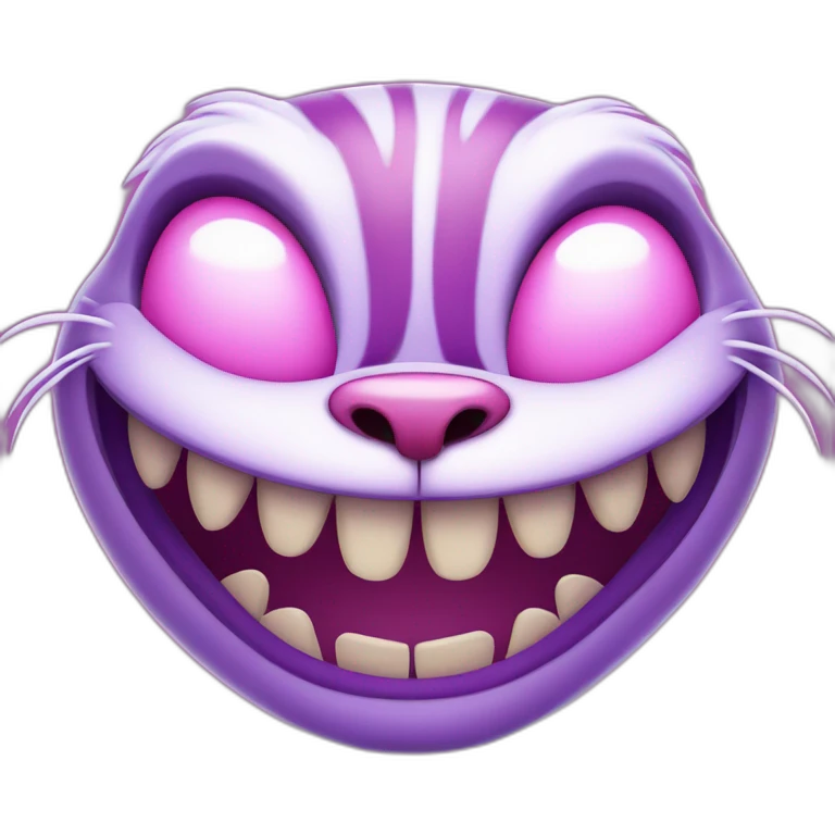 Cheshire Cat pink and purple cartoon lots of teeth  emoji