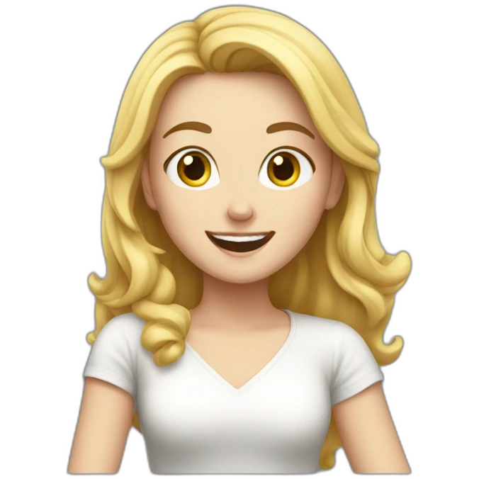 white girl celebrating emoji