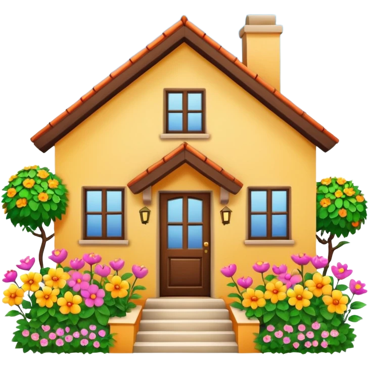 çiçekli ev emoji