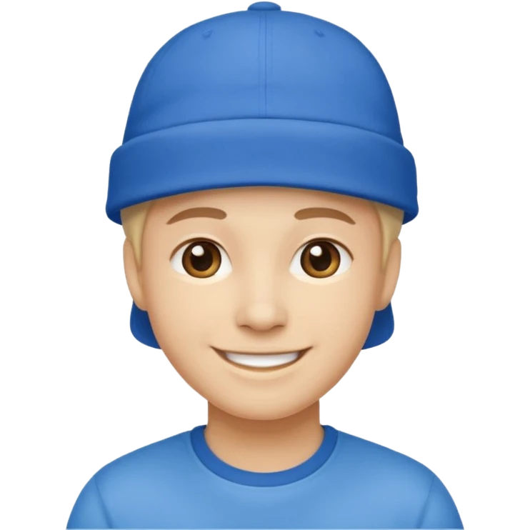 Mavi şapkalı gülen yüz emoji
