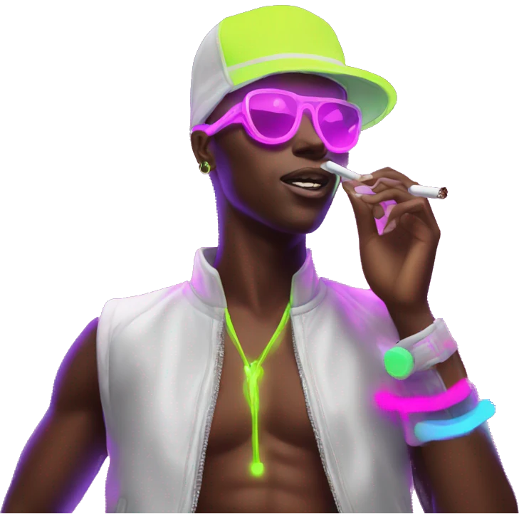 Rave party dancing neon smoking emoji