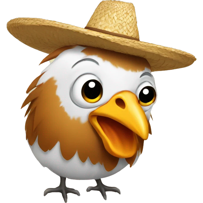 Gallina con sombrero emoji