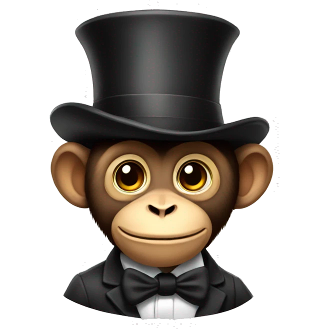 monkey with tophat emoji