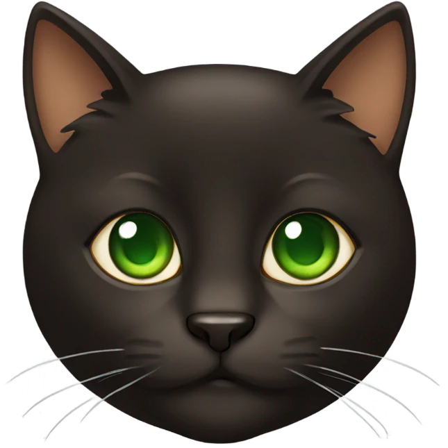 Brown and black cat with green eyes emoji