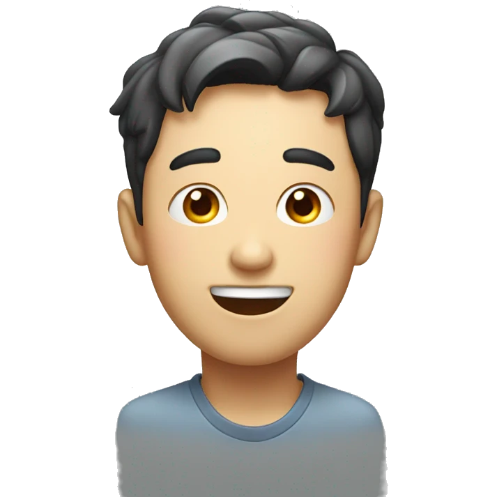 Smiling Korean Man have a surprised emoji