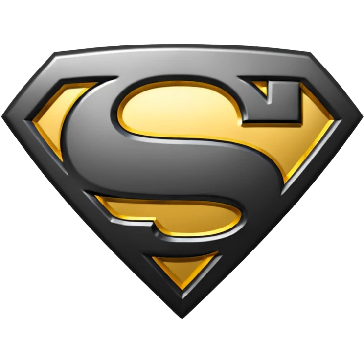 Superman Symbol Man of Steel black emoji