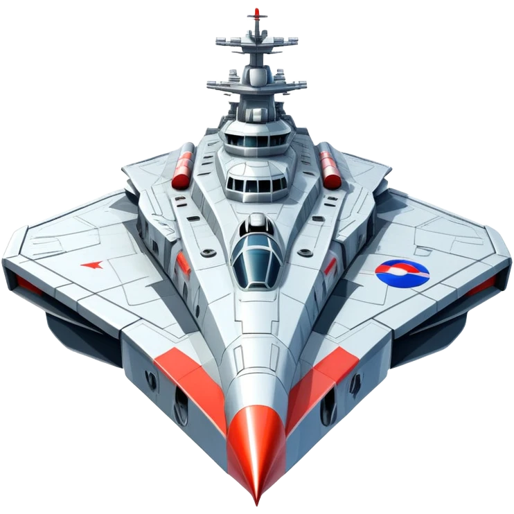 Gigantic Russian war cruiser spaceship with tricolor markings emoji
