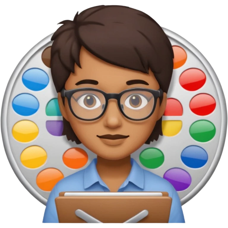graphic designer with color palette emoji