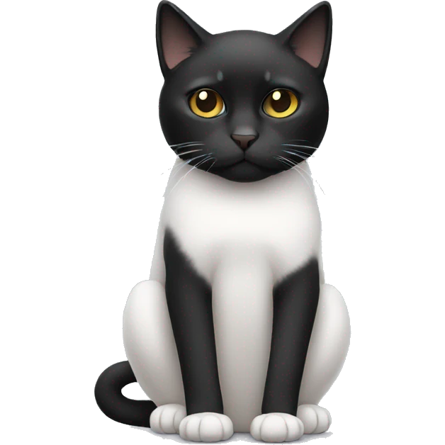 white and black sad cat emoji