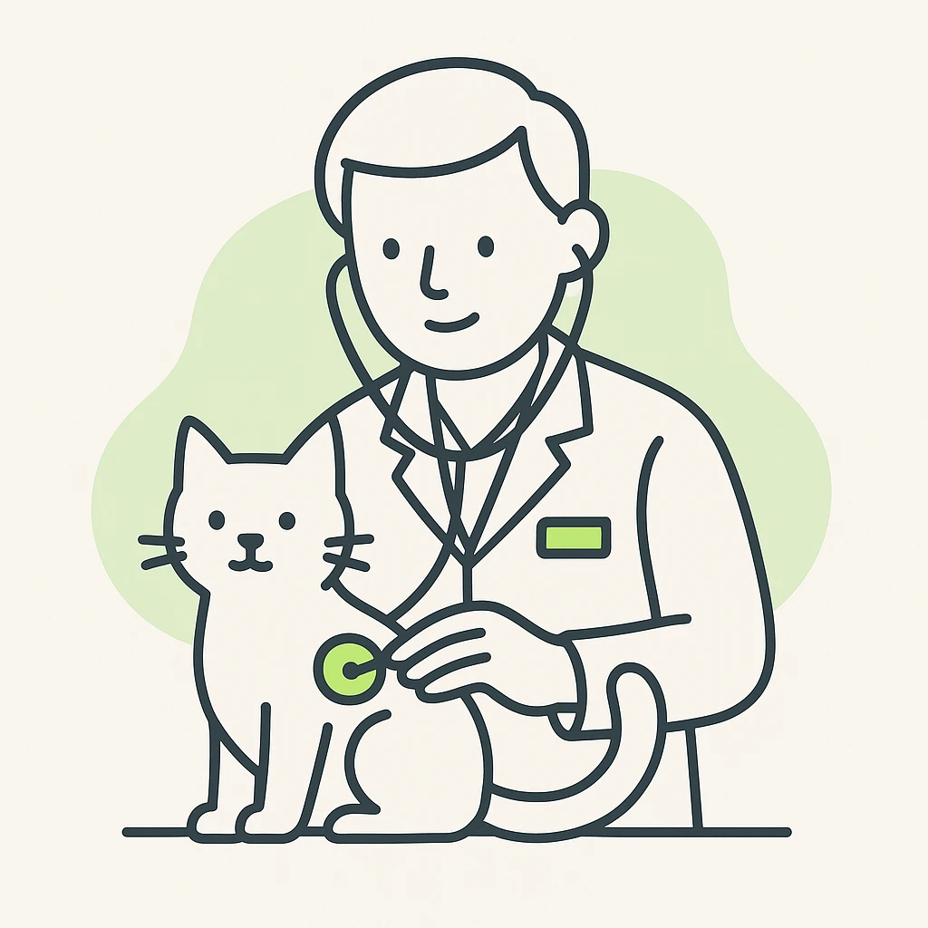 veterinarian examining a cat emoji