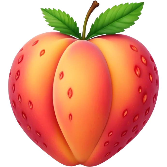 A peach made of strawberry  emoji