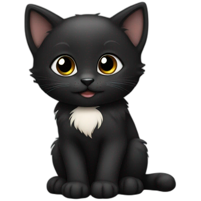 cute black kitten emoji