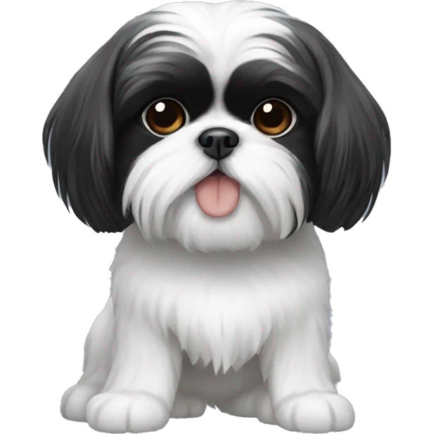 Black and white Shih tzu emoji