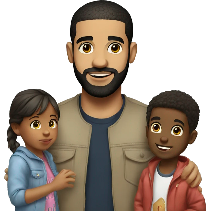 Drake with kids emoji