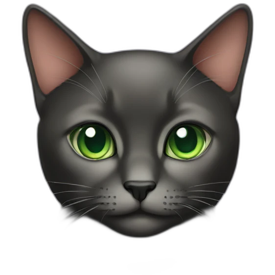 black cat with green eyes emoji