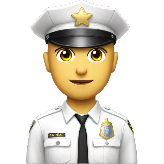 A WHITE Police man bald with cap with Big ANGEL WINGS emoji