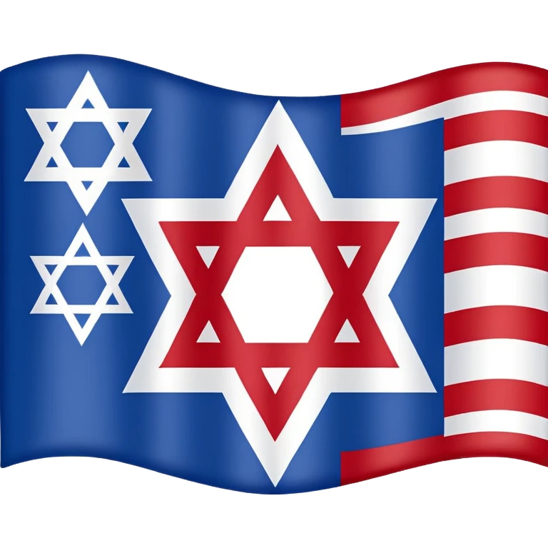 United States flag with a swastika symbol and star of david symbol on the flag emoji