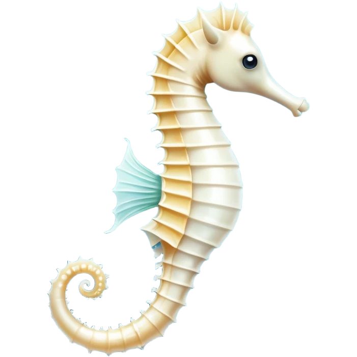 A white seahorse with delicate fins, elegant and graceful emoji