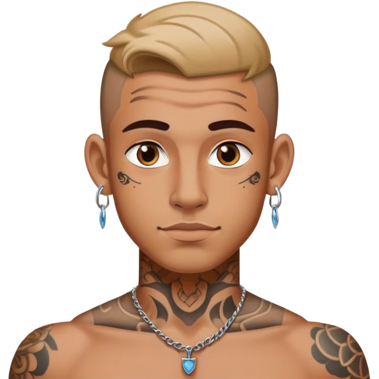 A guy with tattoos and ear piercings  emoji