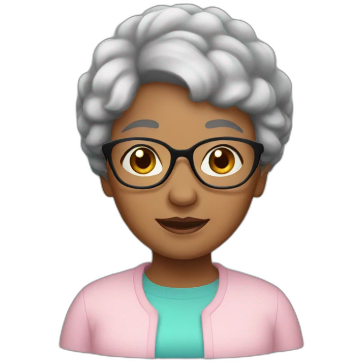 Grandma short black hair emoji