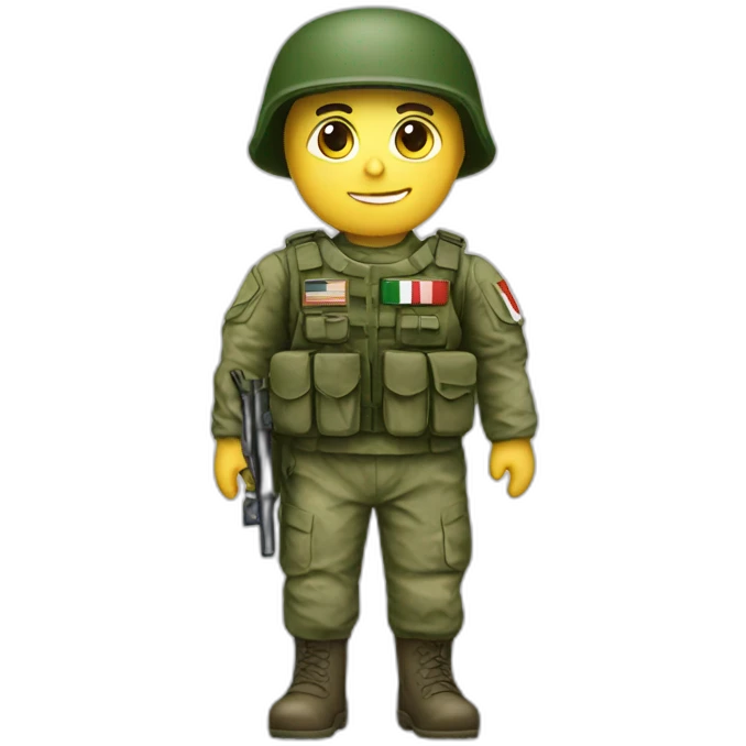 Military with a Italian flag emoji