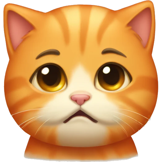 sad crying orange kitten emoji