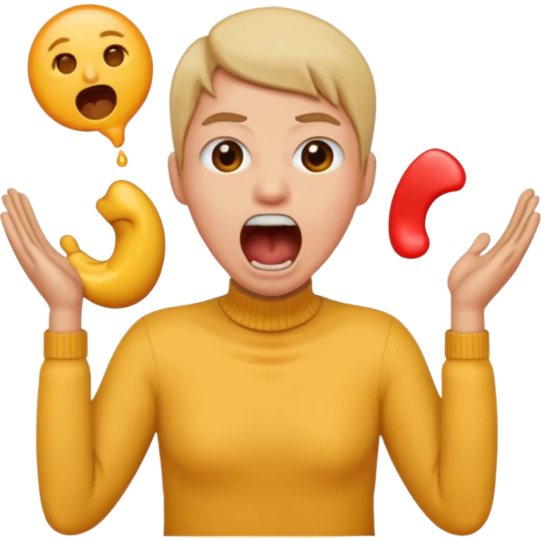 Holding neck screaming emoji emoji