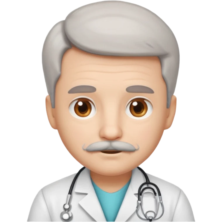 doctor emoji, adorable, white mustache, little hair, kind expression emoji