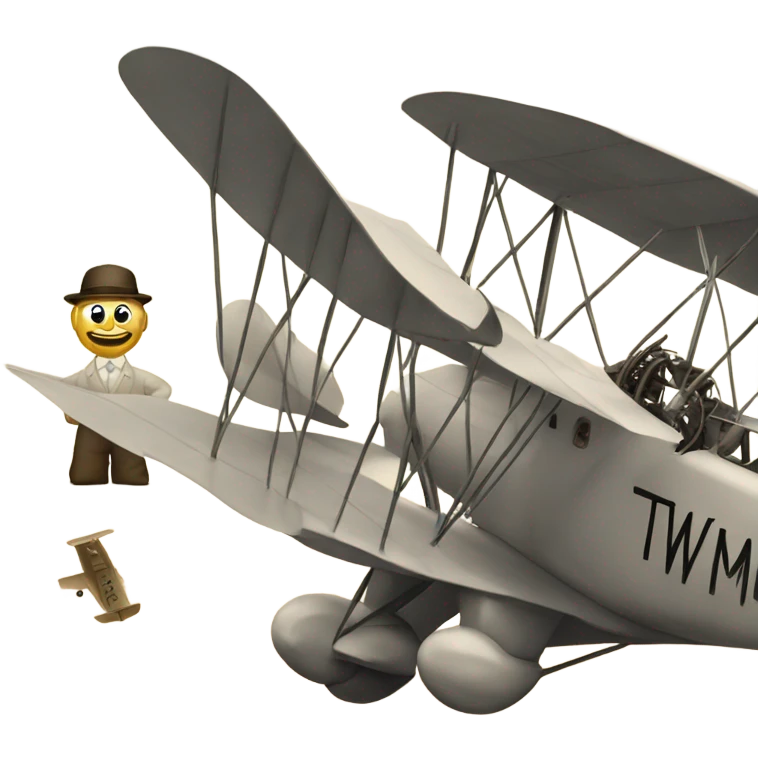 Big letters that say TWM next to a wright brothers airplane emoji