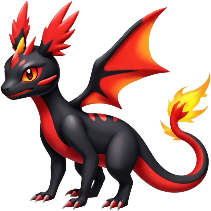 Cute Shiny Guilmon-Quilava-Salandit-Umbreon-Fakémon-hybrid-creature (full body)  emoji