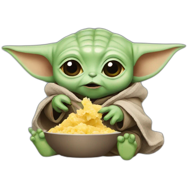 Baby Yoda eating emoji