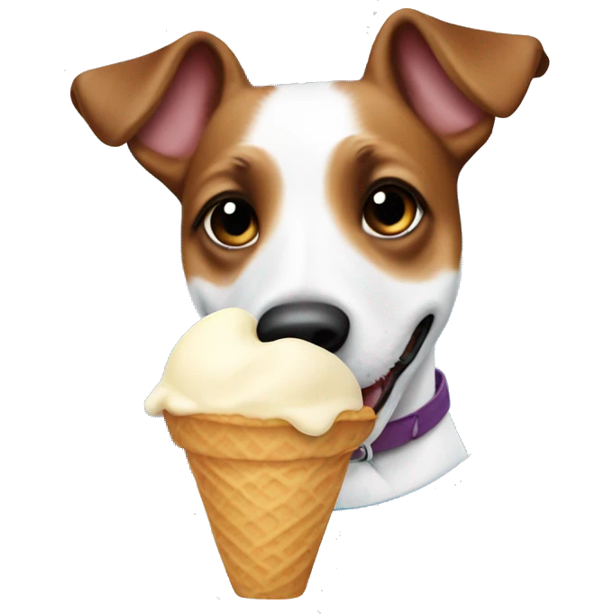 Jack Russel eating ice cream emoji