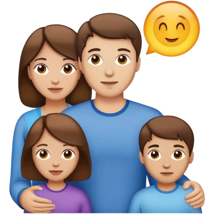 White Canadian family with brown hair emoji