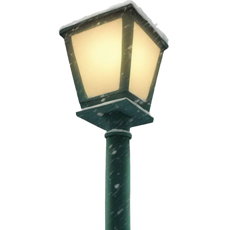 snow falling over a lamp post emoji