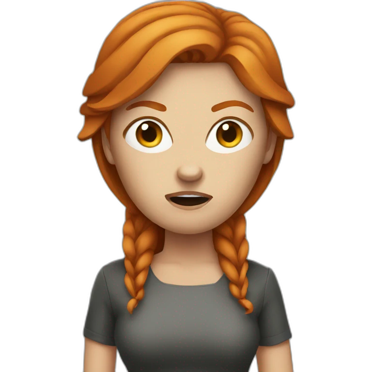 angry, masked, ginger hair woman emoji