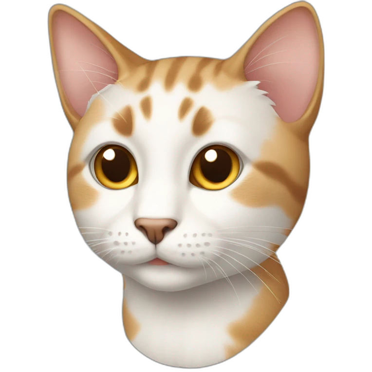 white and light brown cute male cat emoji