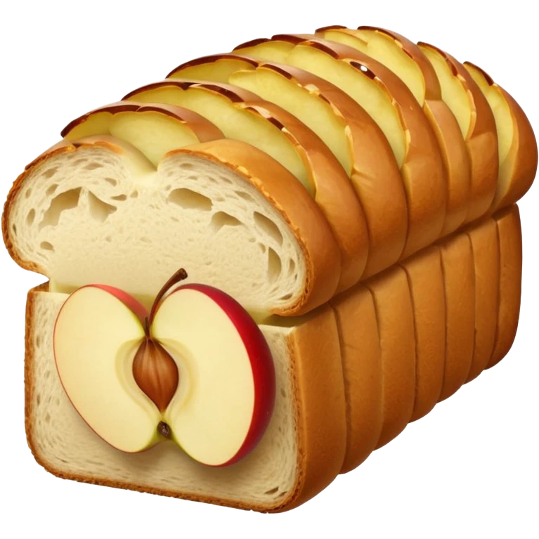 bread with apple slices inside emoji emoji