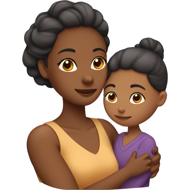 abrazo mama  e hija emoji