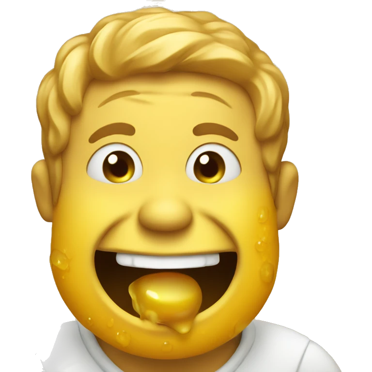 Smiley guy with honey coming out of mouth emoji