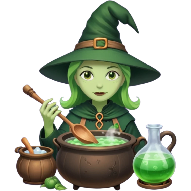 green witch cooking potion emoji