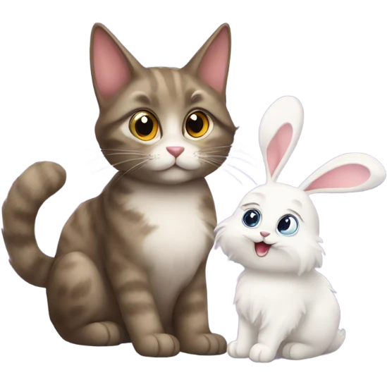 cat and bunny emoji